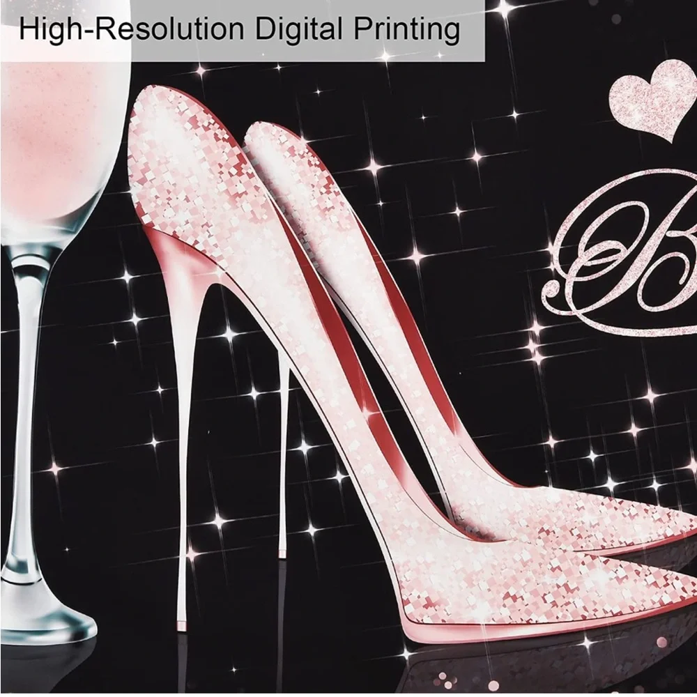 Happy birthday! Champagne high heel backdrop